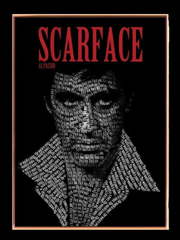 Scarface Typografi Portræt