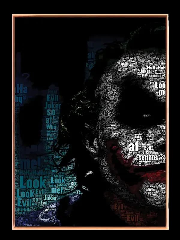 Ikonisk Joker Typografi Portræt