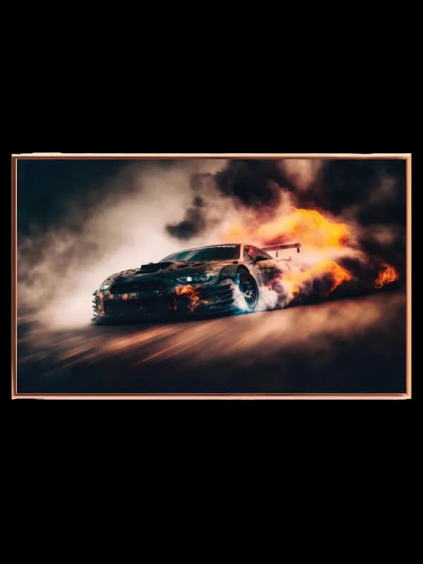 Flammende Driftbil Plakat