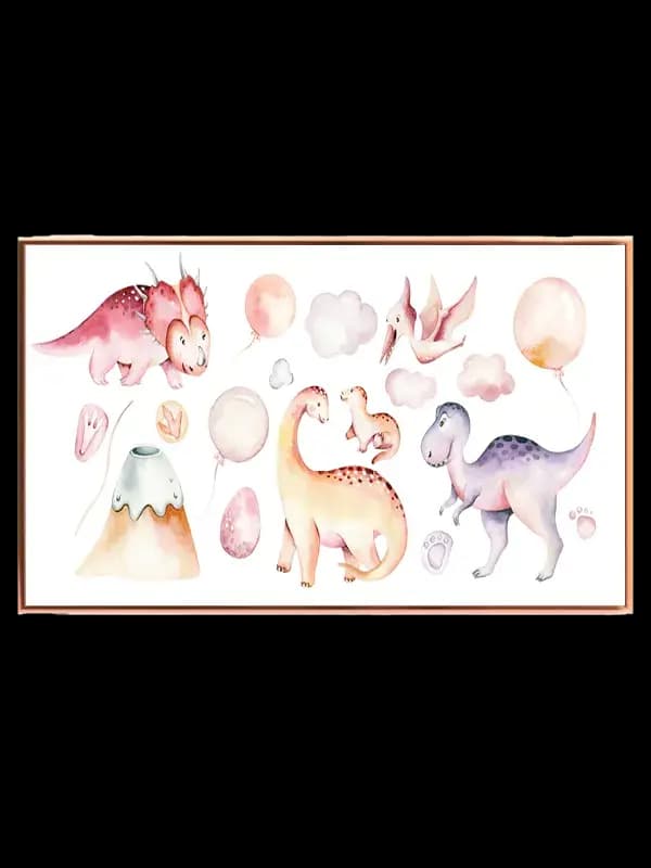 Playful Pastel Dinosaur Friends Plakat