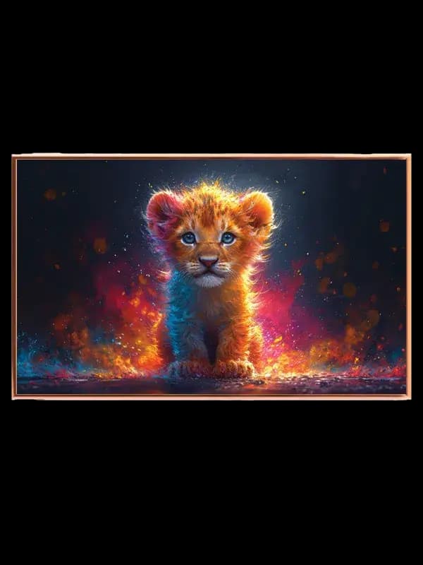 Curious Little Lion Cub Plakat