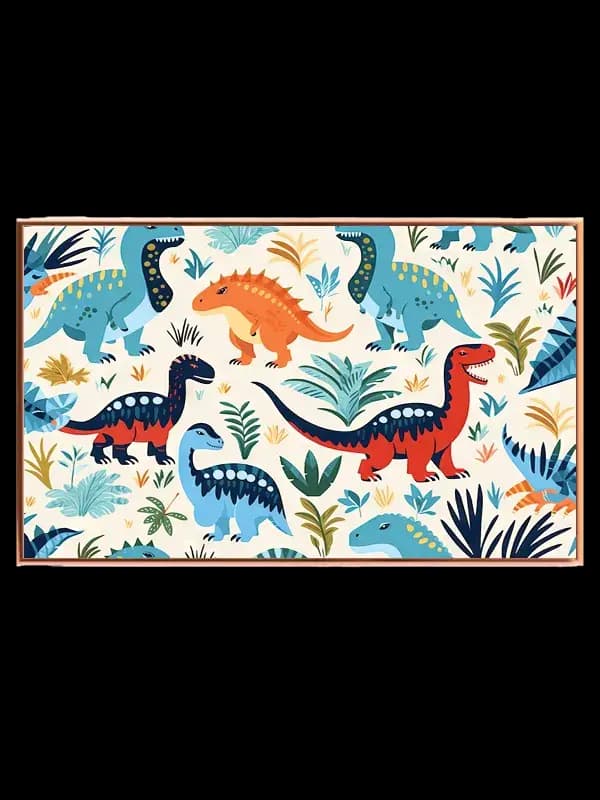 Playful Colorful Dinosaur Friends Plakat