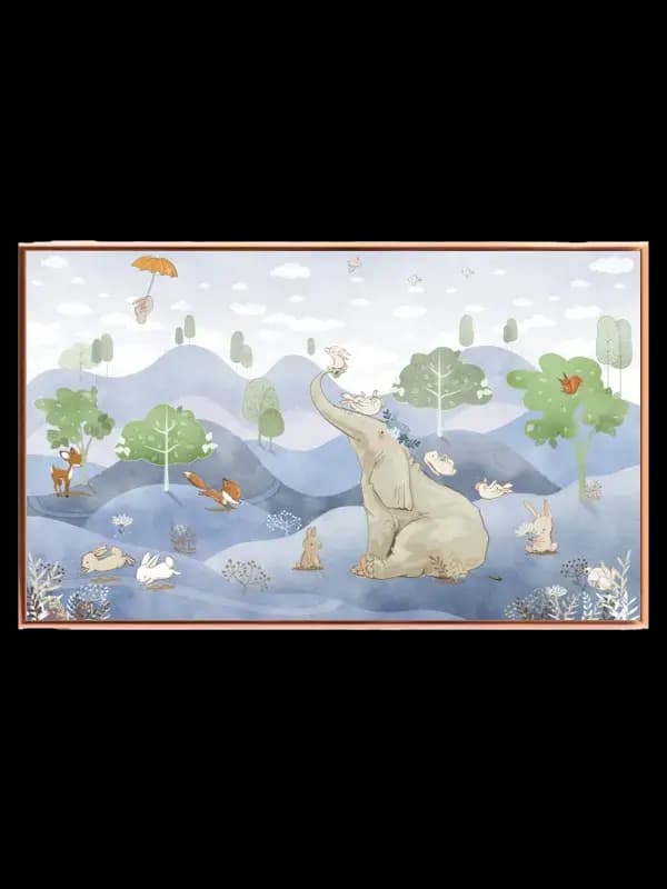 Gentle Elephant And Woodland Friends Plakat