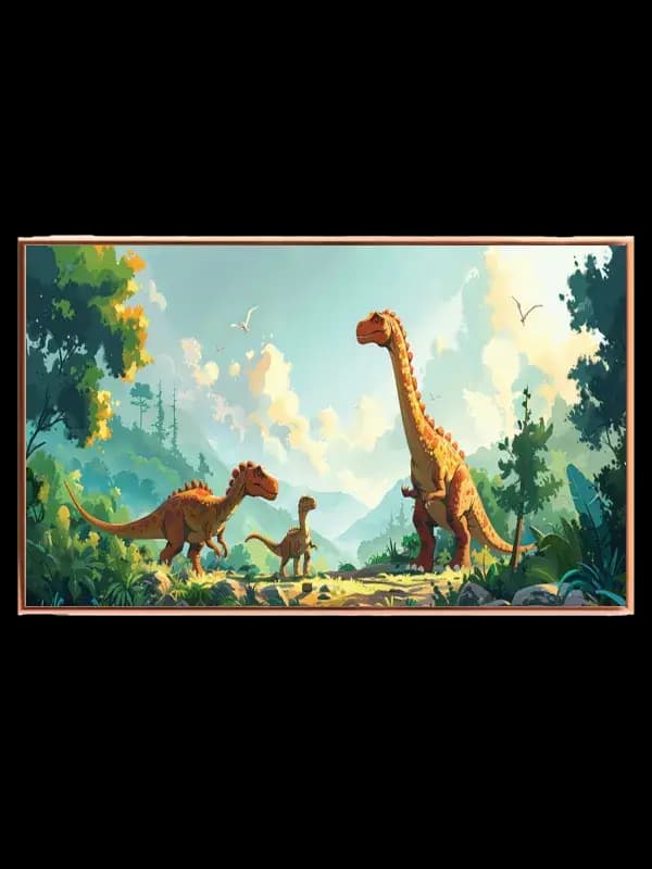 Playful Dinosaur Family Adventure Plakat