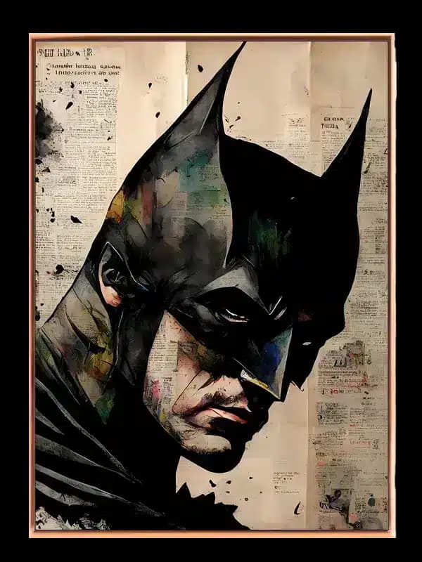 Batman Portræt med Avisbaggrund