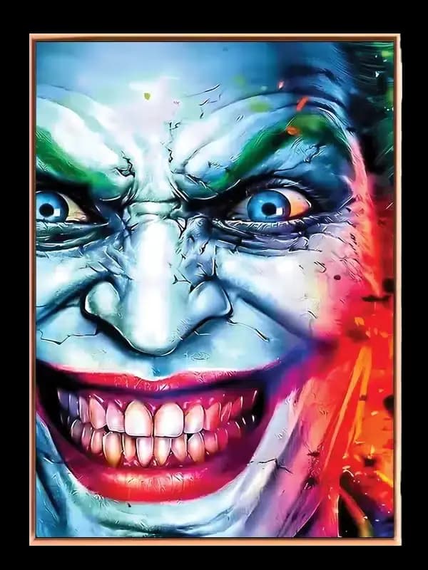 Intenst Joker Portræt i Neon