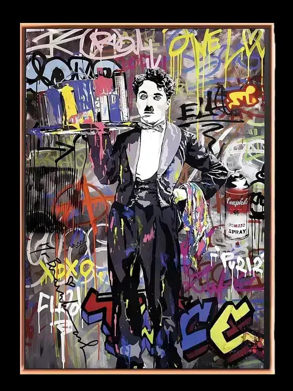Chaplin med Graffiti og Spray