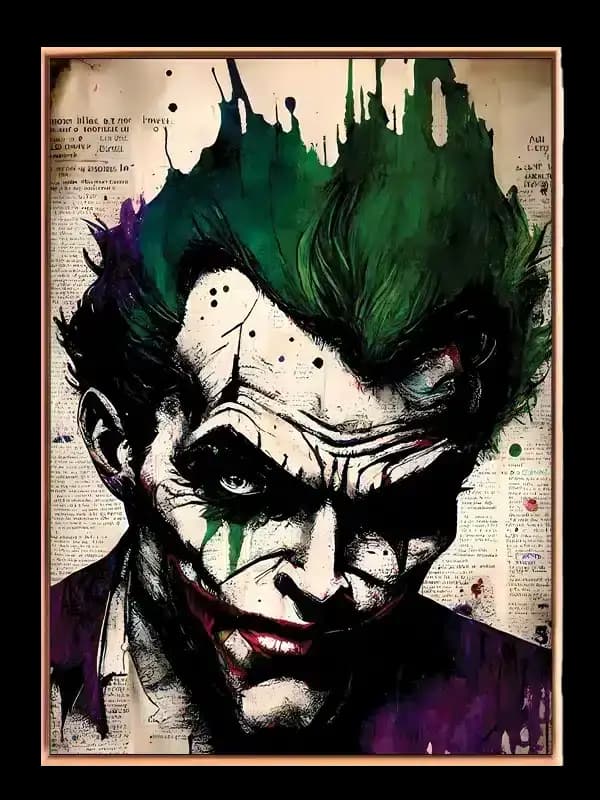 Joker Portræt med Grøn Hår