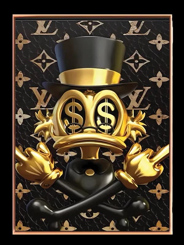 Guld And med Dollartegn