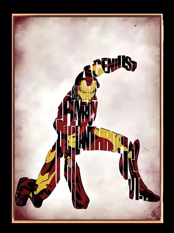 Iron Man Typografi Silhuet