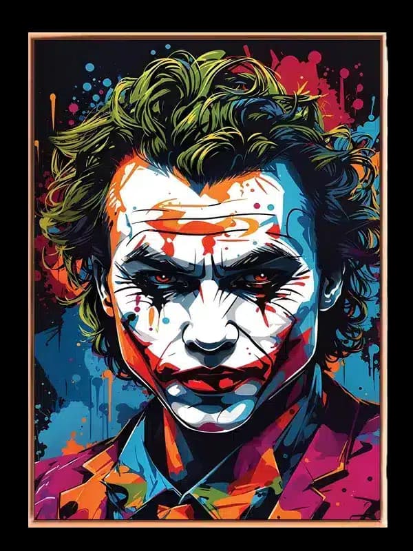 Farvesprøjtet Klovneportræt i Neon