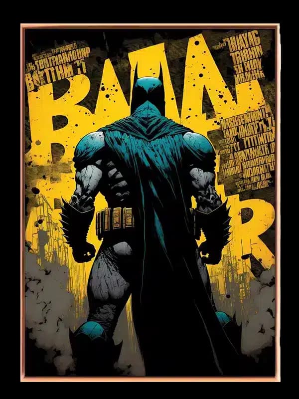 Batman Silhuet Mod Gul Typografi