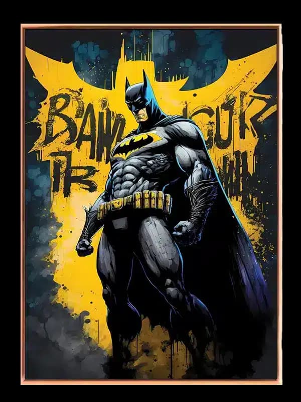 Batman Silhuet med Gul Baggrund