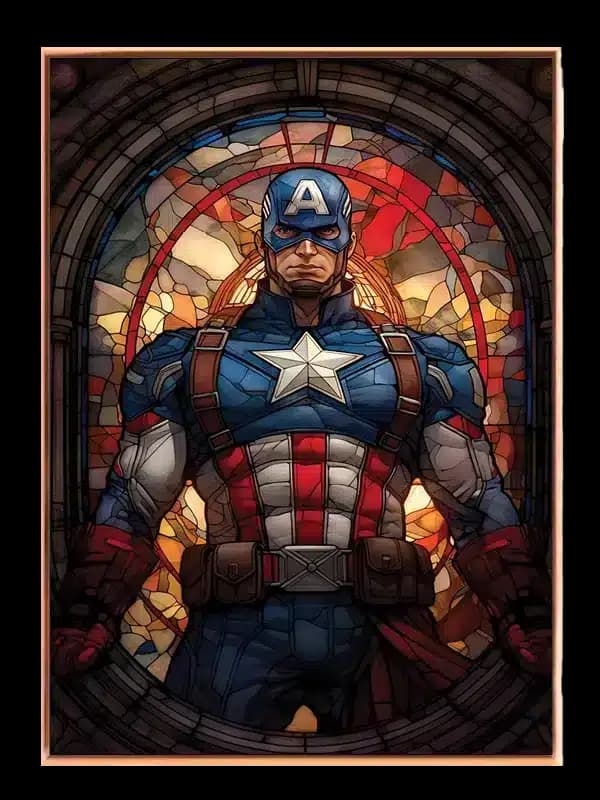 Grafisk Captain America Glasmaleri Portræt