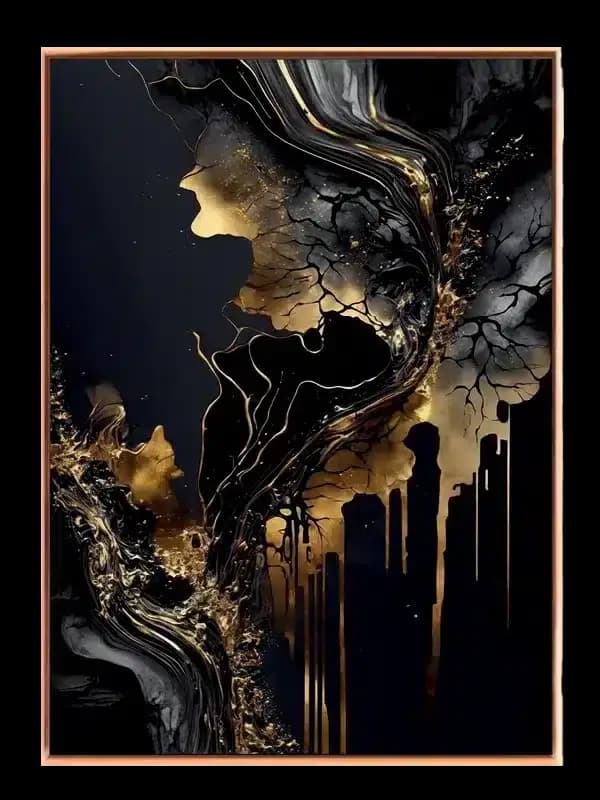 Gold Flow Abstraction Plakat