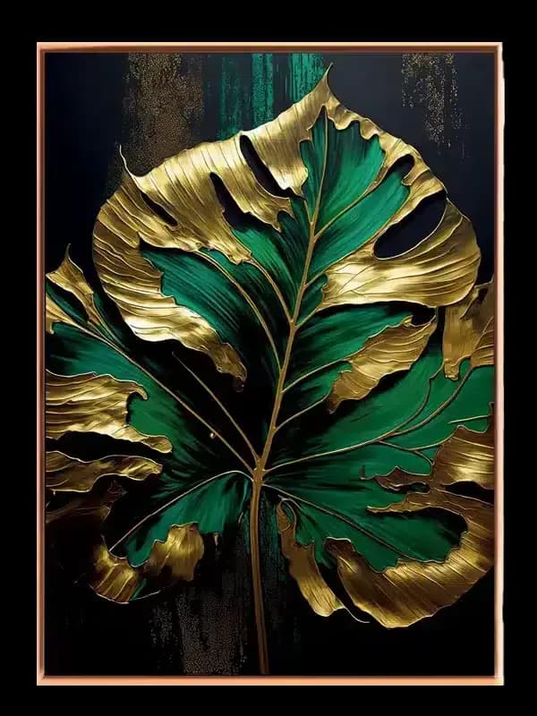 Golden Tropical Leaf Plakat