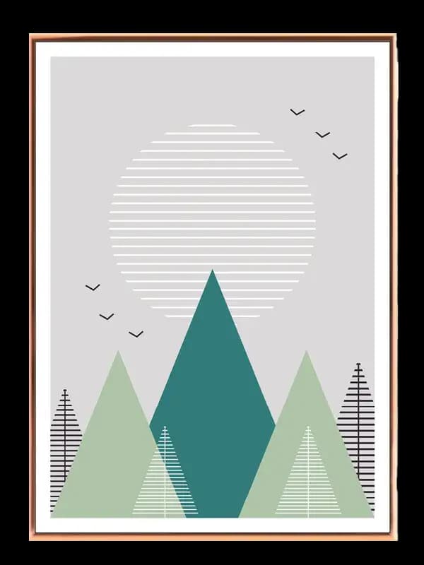 Layered Mountain Silhouettes Plakat