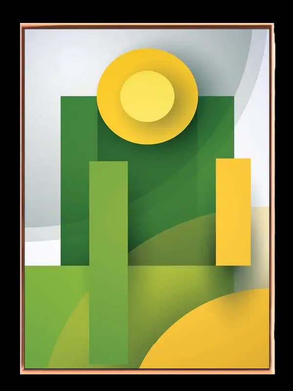 Sunlit Green Geometry Plakat