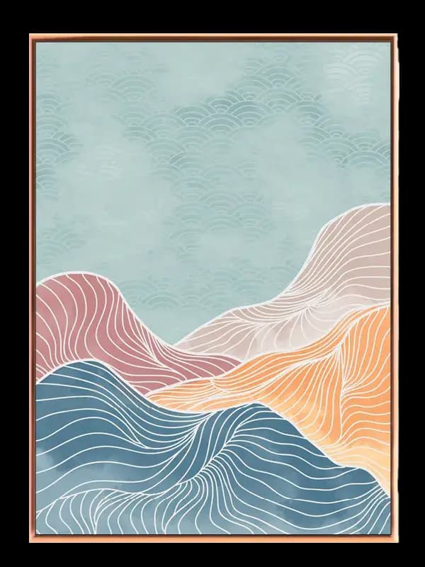 Curved Contour Waves Plakat