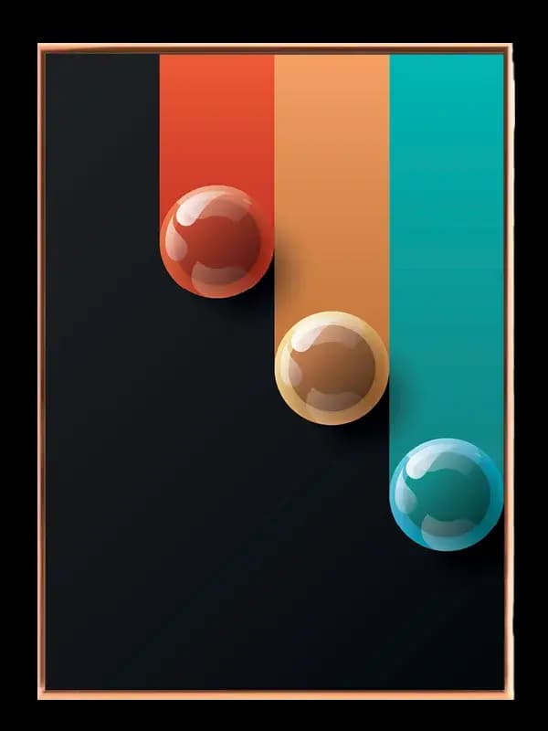 Colored Sphere Tails Plakat