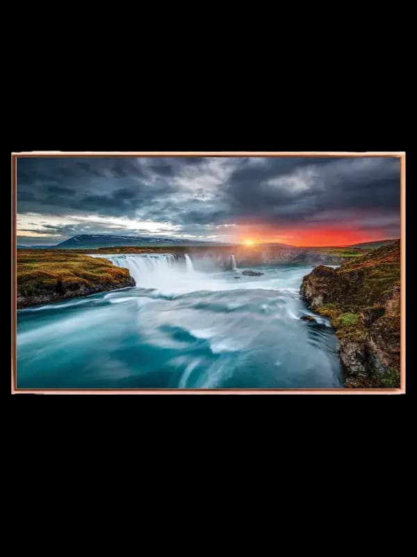 Vandfald i Solnedgang Plakat