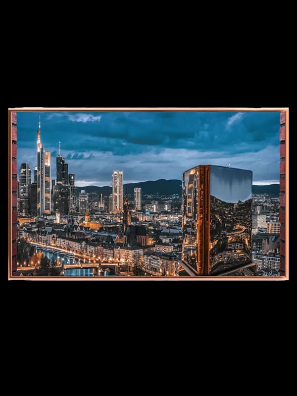 Frankfurt Skyline ved Skumring
