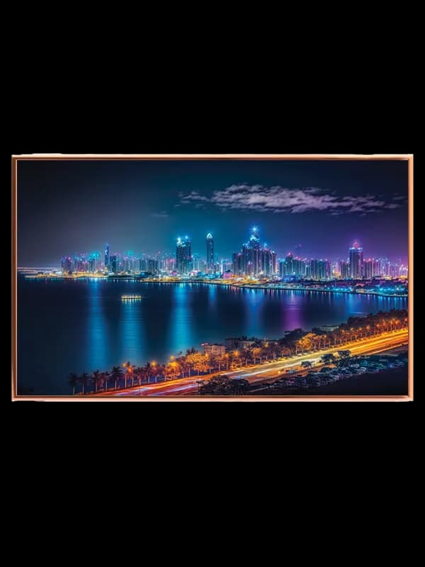 Neonlys Over Kystens Skyline