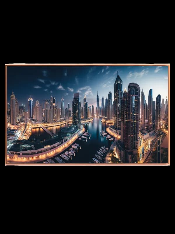 Dubai Marina Skyline ved Skumring