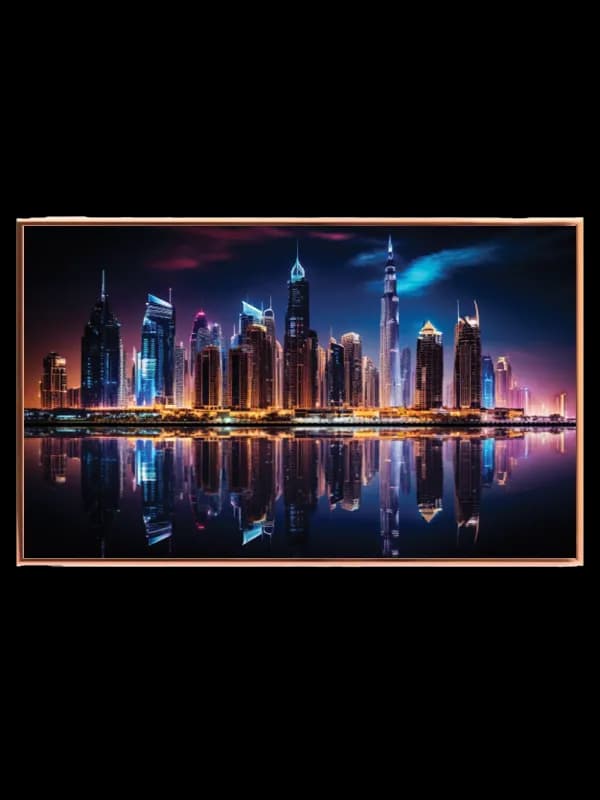 Grafisk Dubai Skyline med Spejling