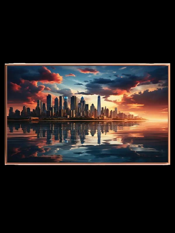 New York Skyline ved Solnedgang