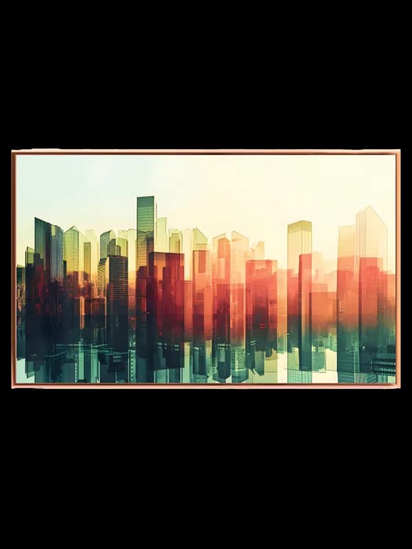 Abstrakt Storby Skyline Spejling