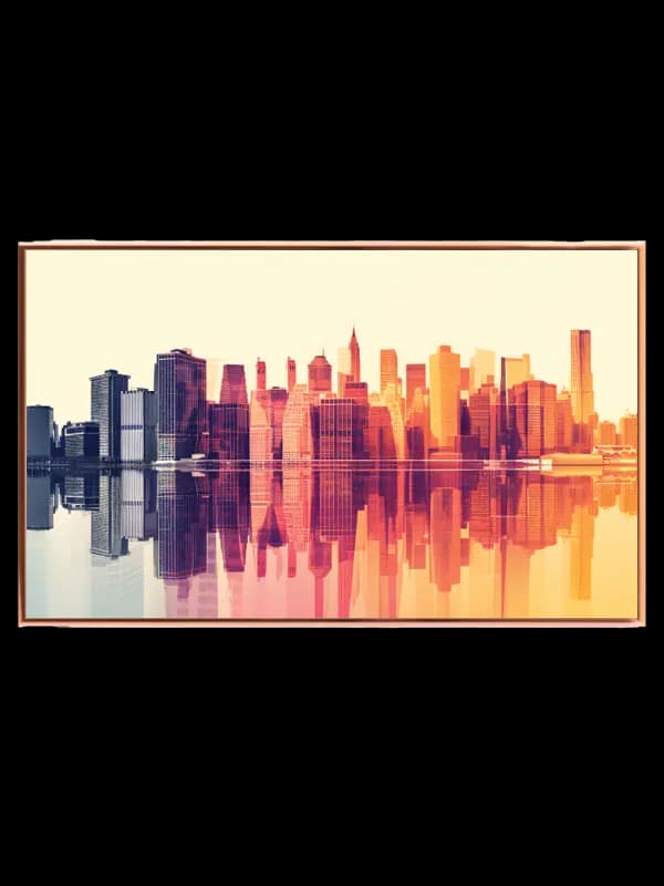 New York Skyline i Solnedgang