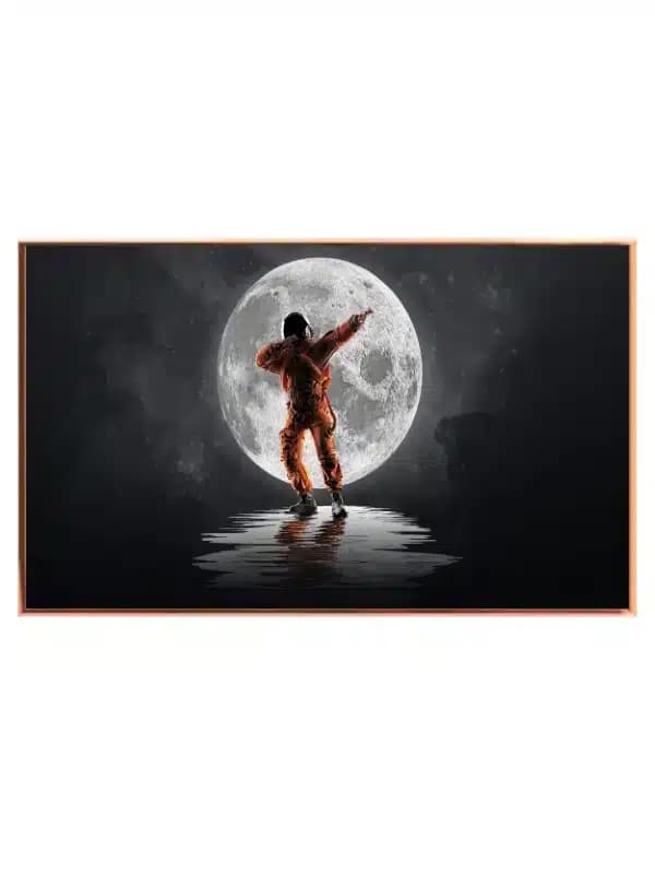 Astronaut Foran Fuldmåne Refleksion