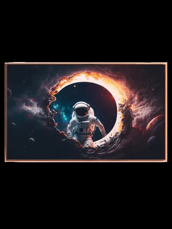 Astronaut ved Brændende Solformørkelse