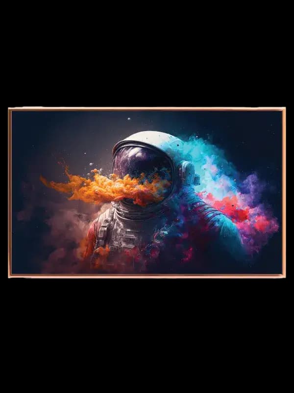 Astronaut med Farverig Røgsky