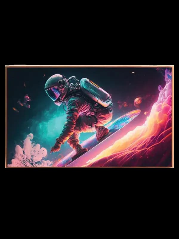 Astronaut på Neon Surfboard
