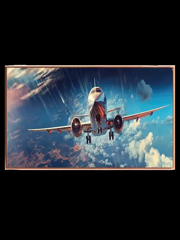 Grafisk Passagerfly Over Skyer