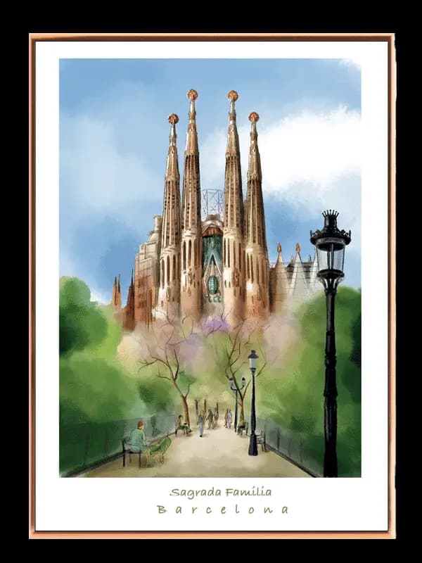 Sagrada Familia Barcelona Illustration