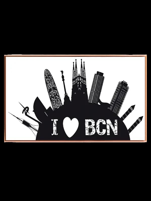 I Love Barcelona Skyline Poster