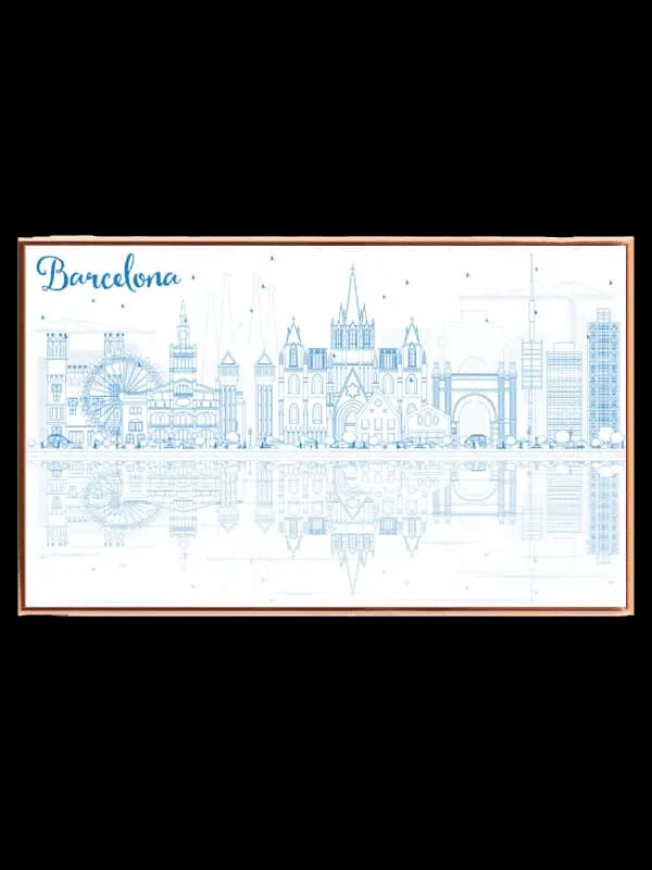 Blue Barcelona City Skyline