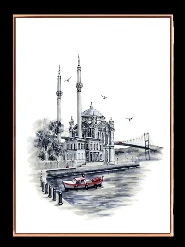 Istanbul Waterfront Mosque Sketch