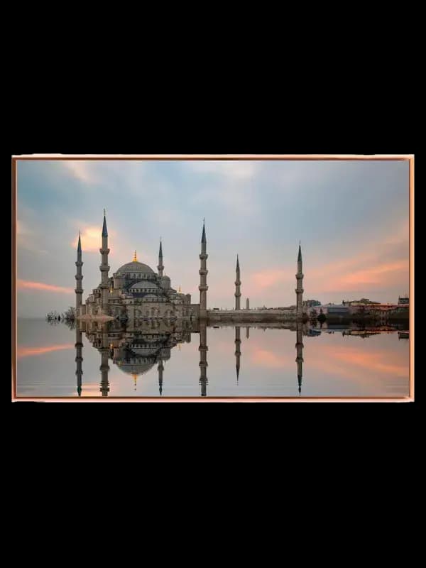 Blue Mosque Sunset Reflection