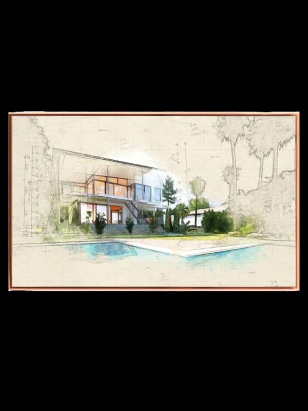 Moderne Arkitektur i Akvarel