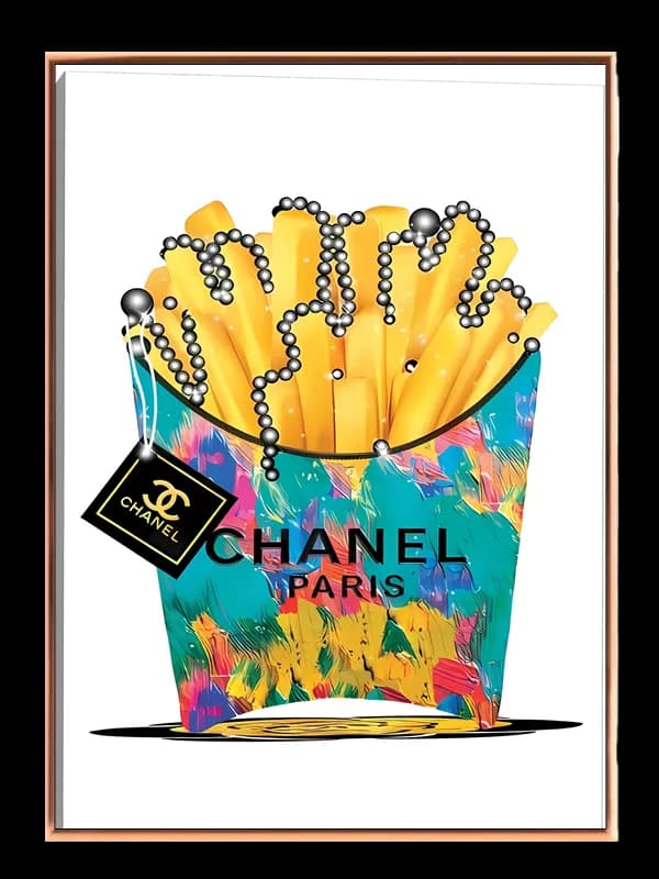 Pommes fritesæskehalskæde med typografimønsterlogo