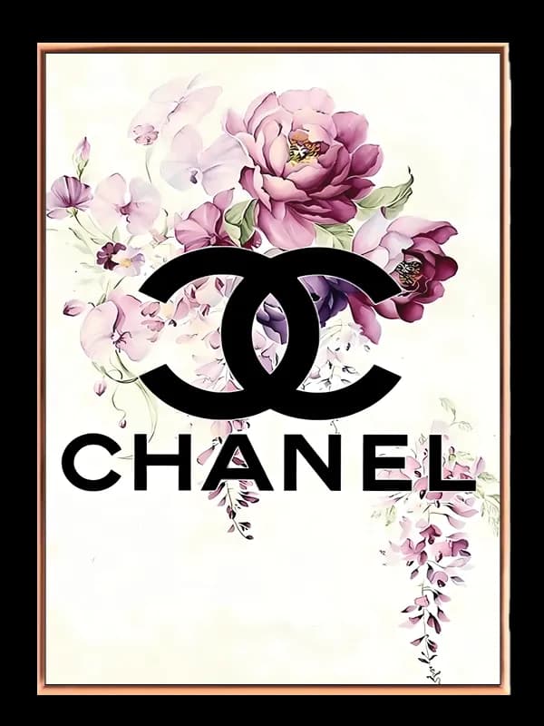 Blomster logo tekst med typografi akvarel