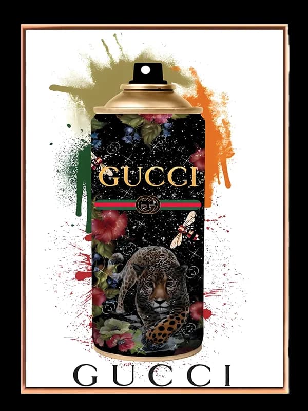 Spraydåse leopard blomster sommerfugle med typografi