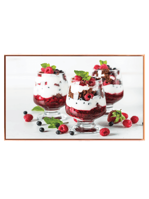 Dessertglas bær yoghurt mynte med lag