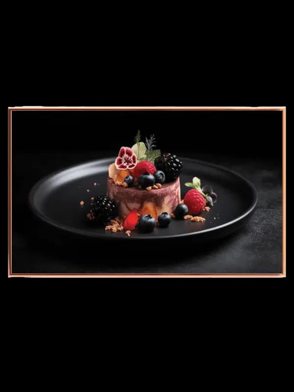 Dessert bær tallerken med madfotografi tekstur