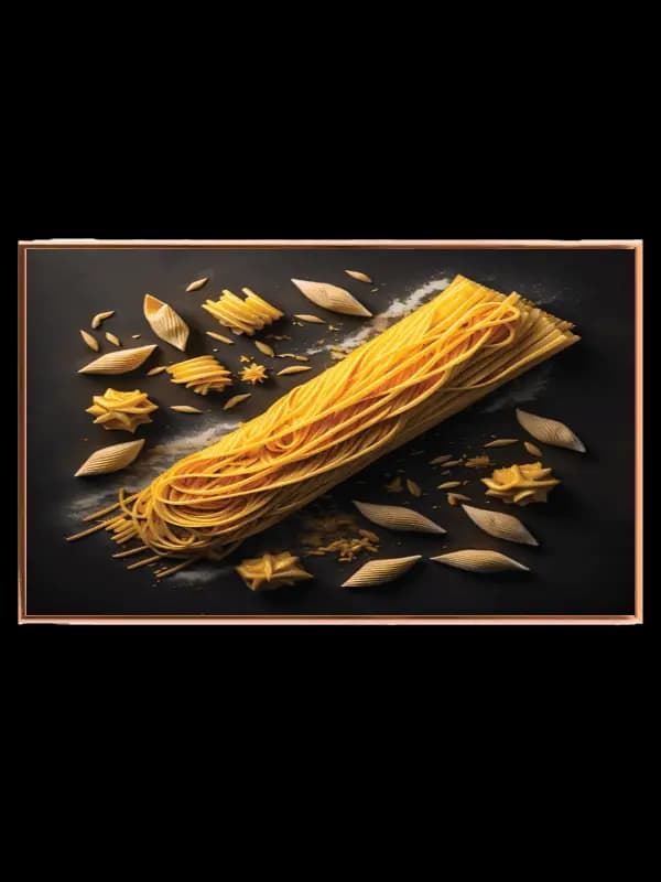 Pasta spaghetti penne mel med tekstur