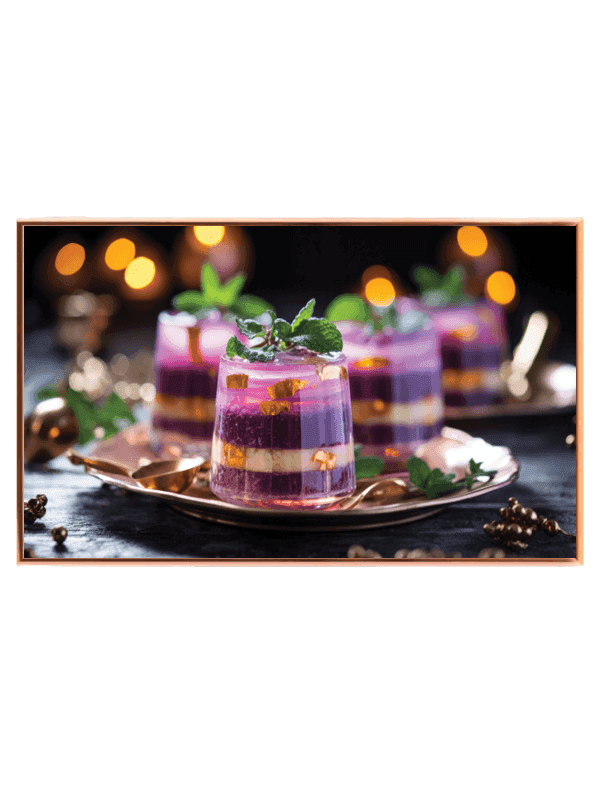 Dessert glas mynte med bokeh lag